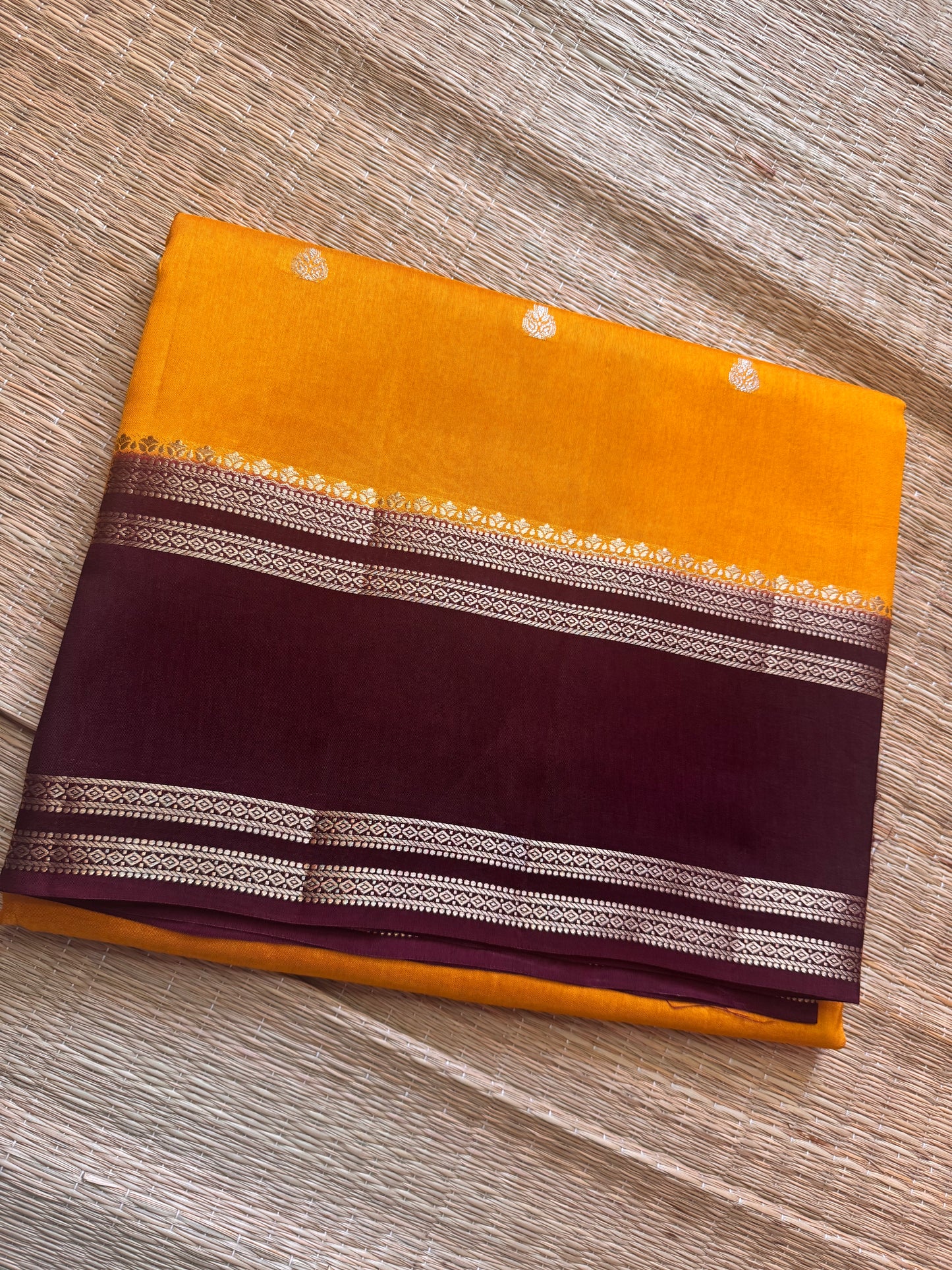 Yellow Vintage Viscose Saree