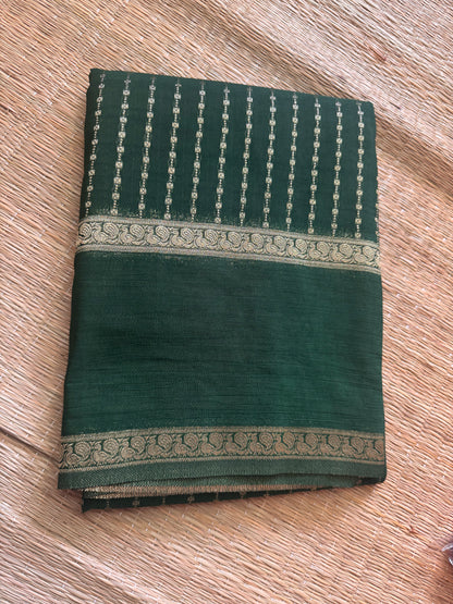 Dark Green Khaddi Georgette Saree