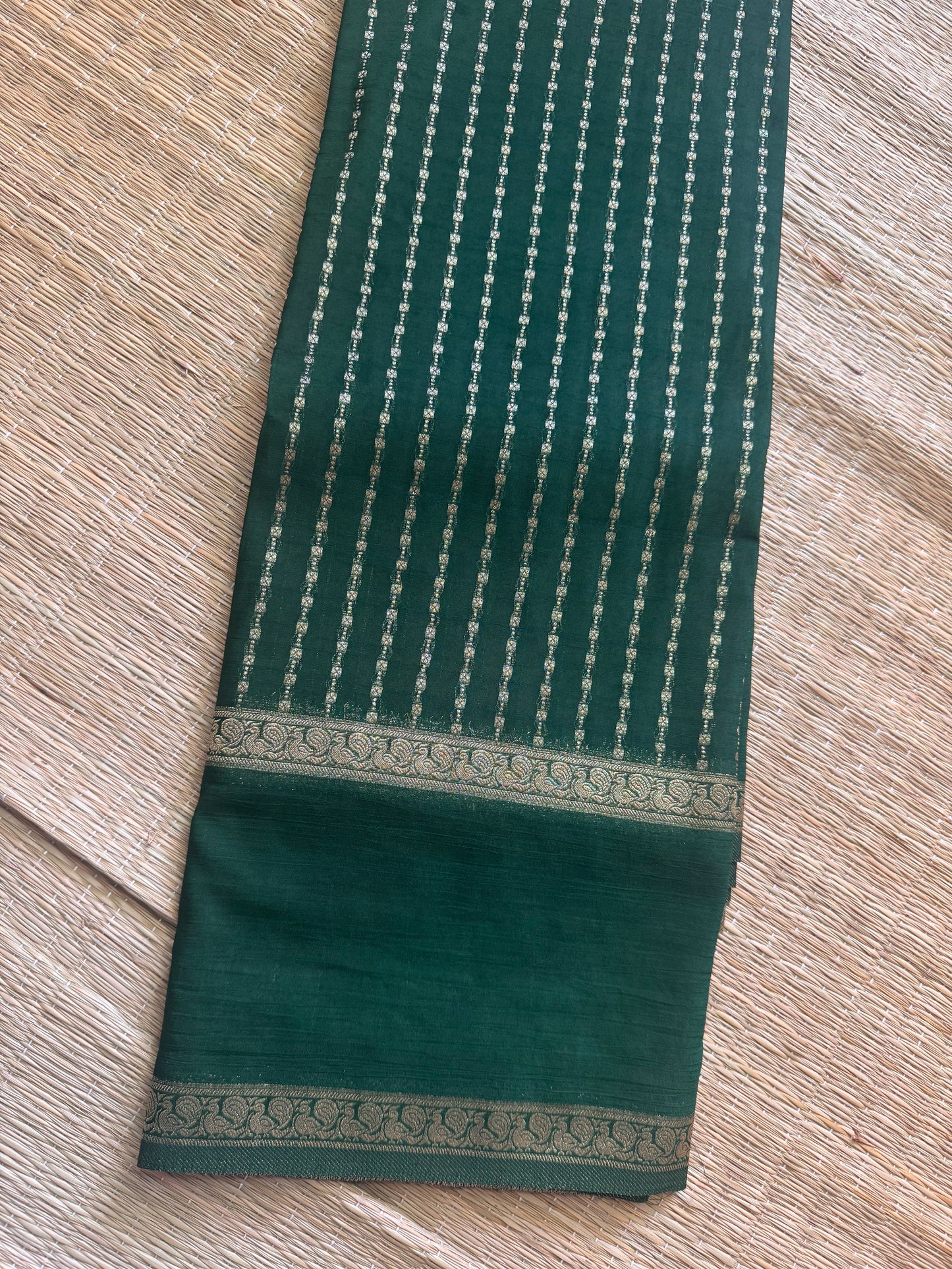 Dark Green Khaddi Georgette Saree