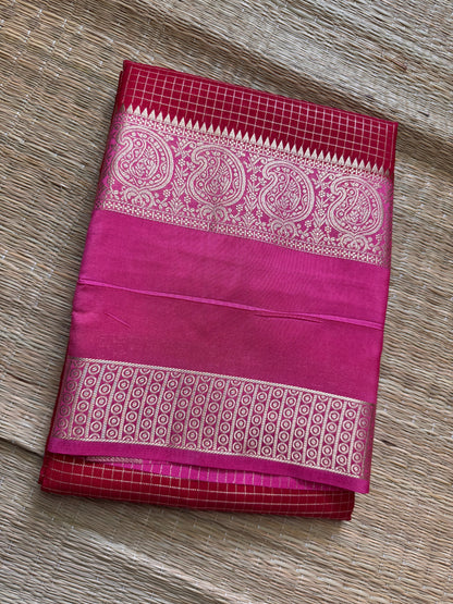Red Rich Checks Bentex Soft Silk