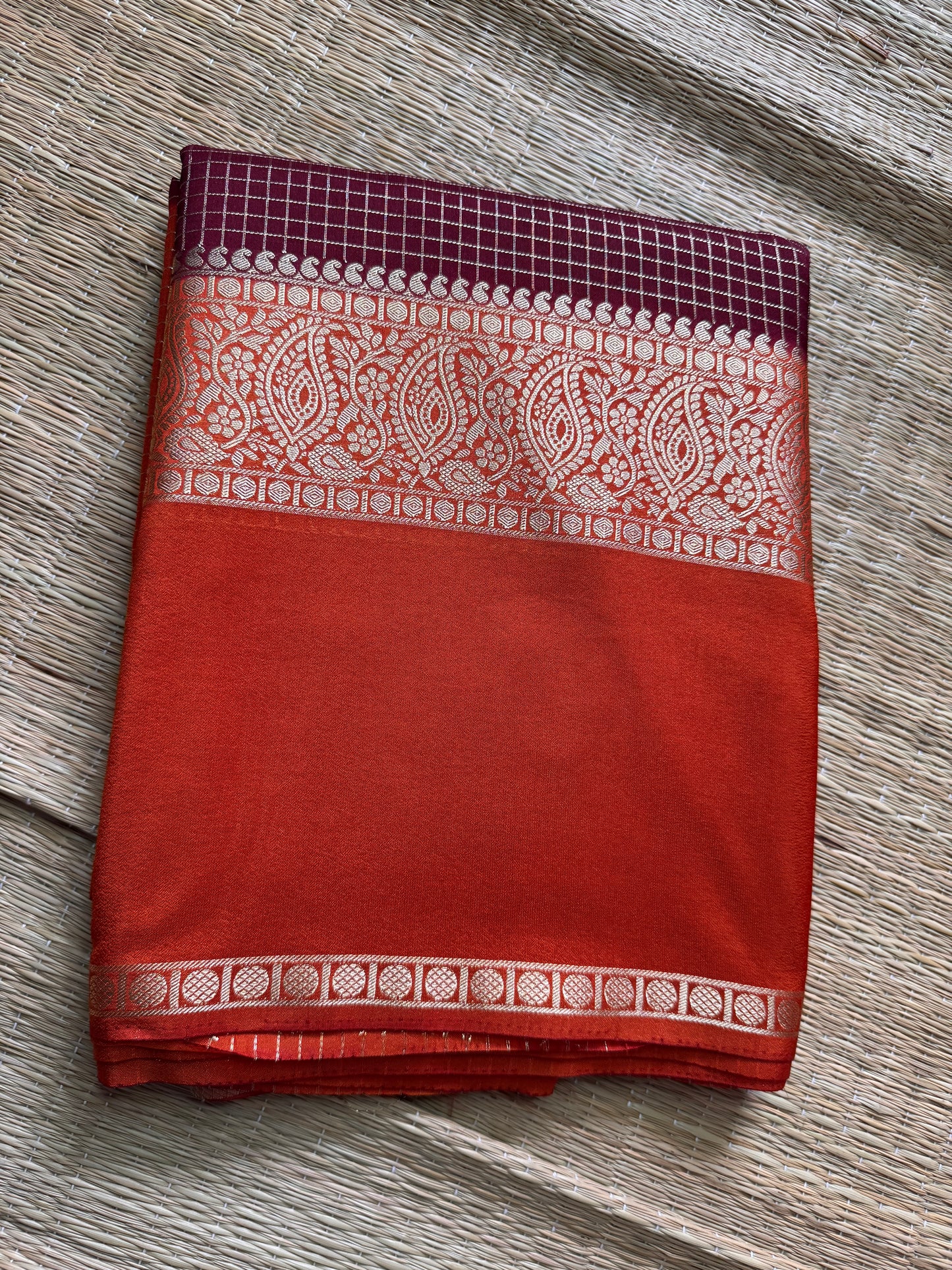 Maroon Rich Checks Bentex Soft Silk