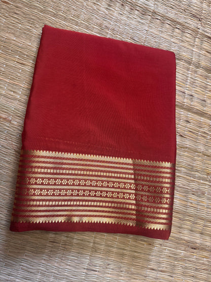 Rust Orange Semi Mysore Crepe Silk
