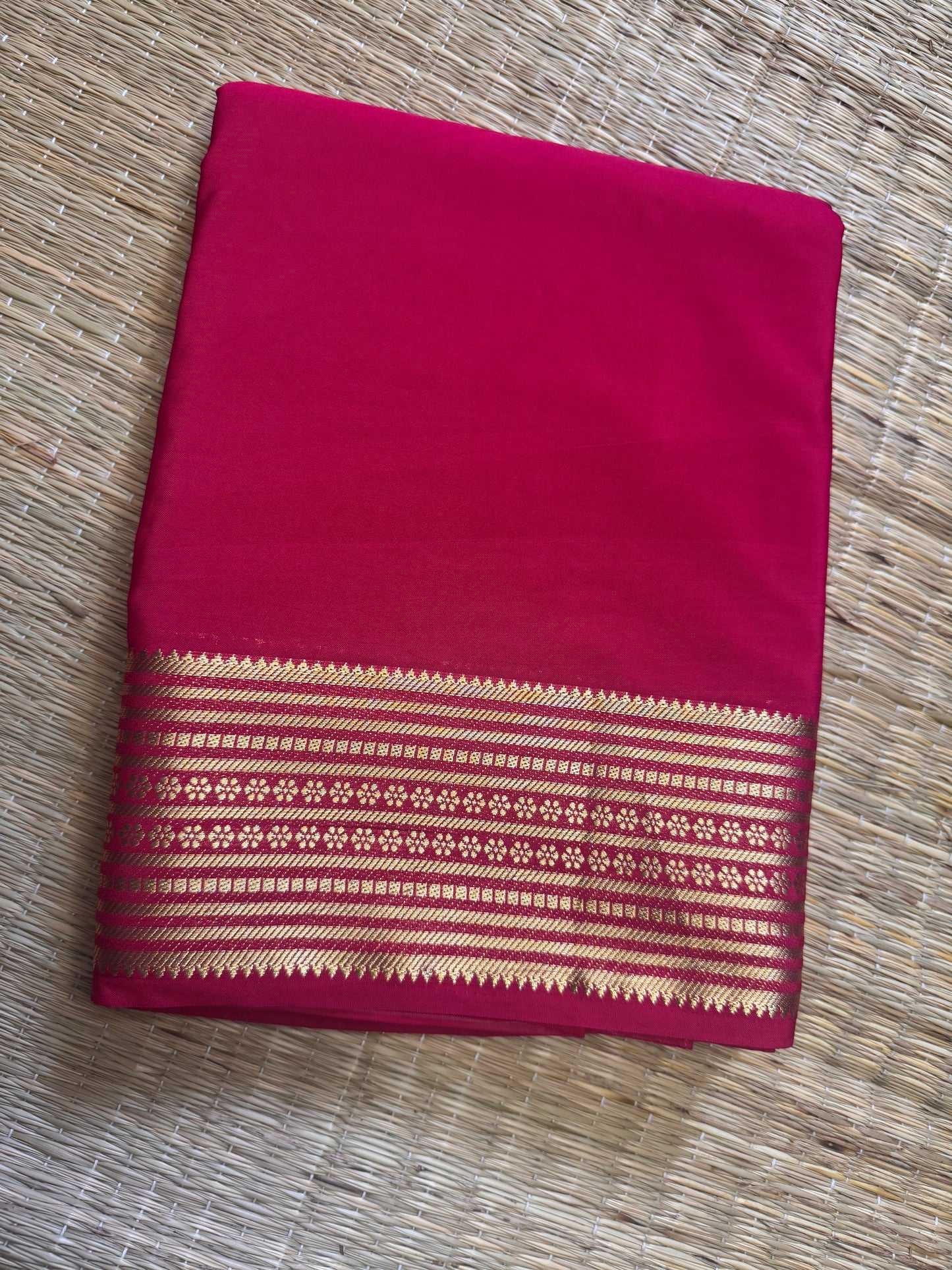 Rani Pink Semi Mysore Crepe Silk