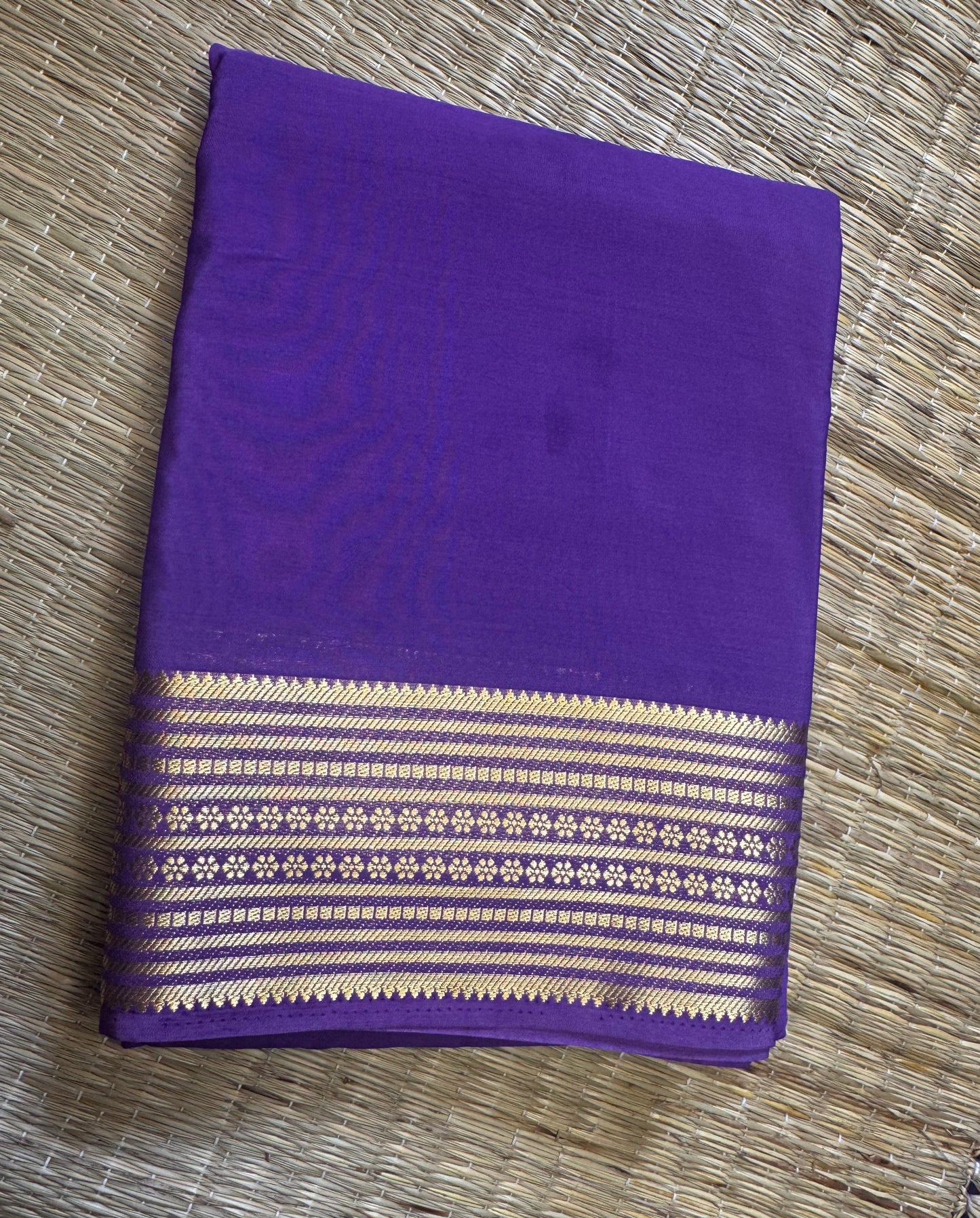 Lavender Semi Mysore Crepe Silk
