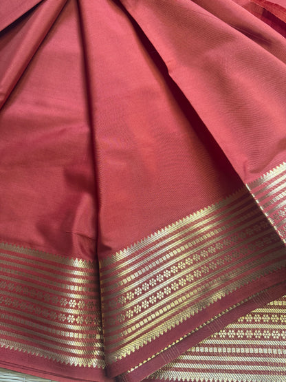 Rust Orange Semi Mysore Crepe Silk