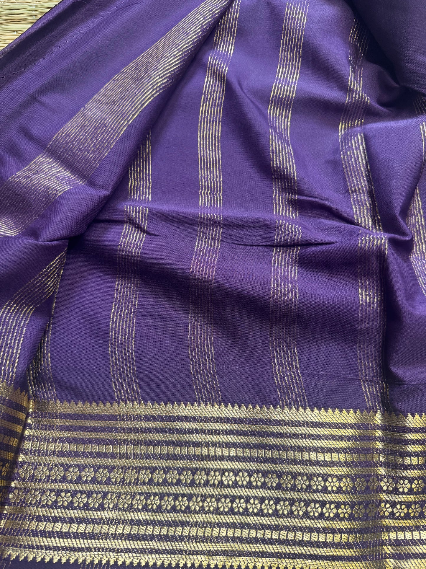 Lavender Semi Mysore Crepe Silk