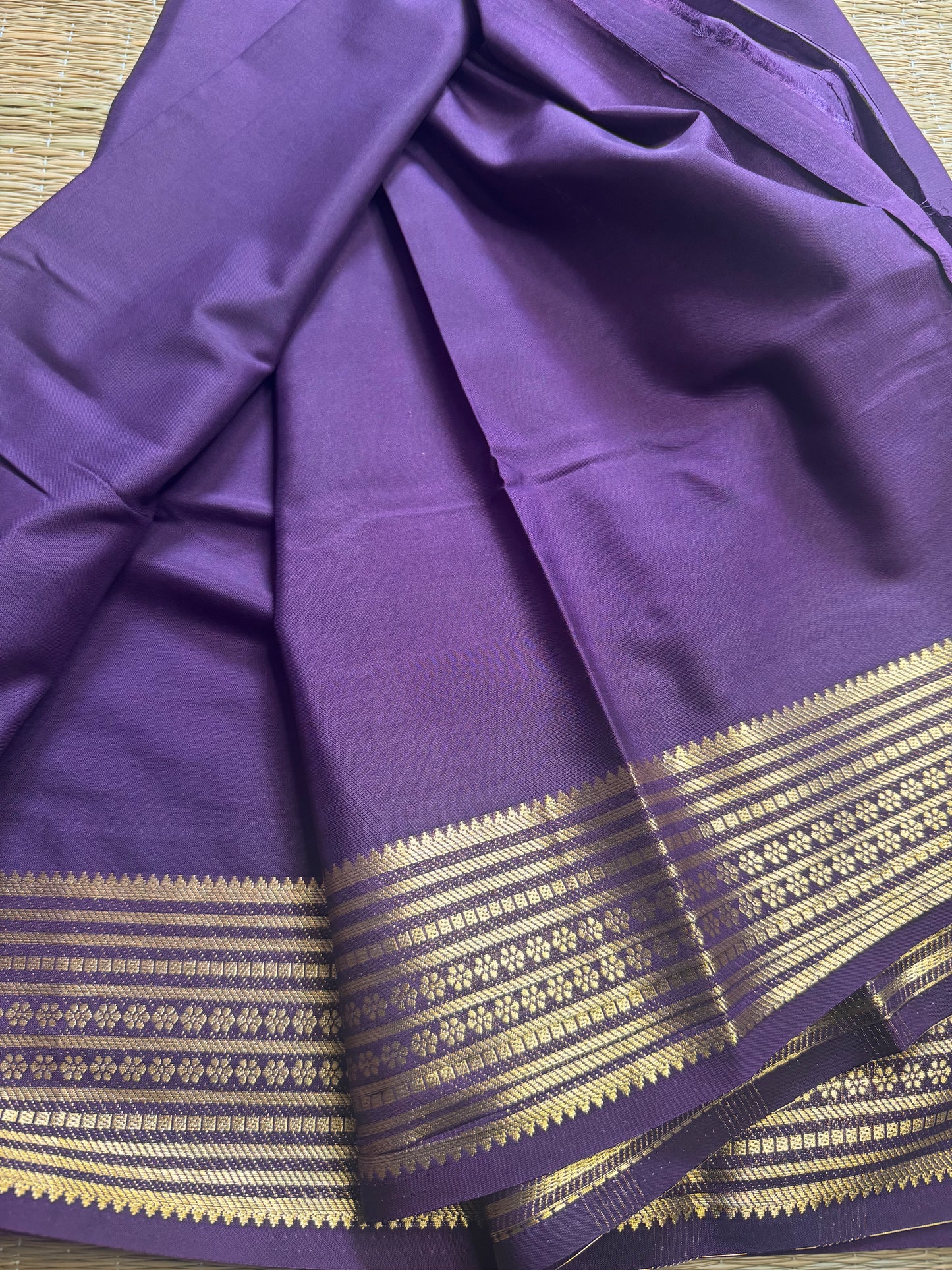Lavender Semi Mysore Crepe Silk
