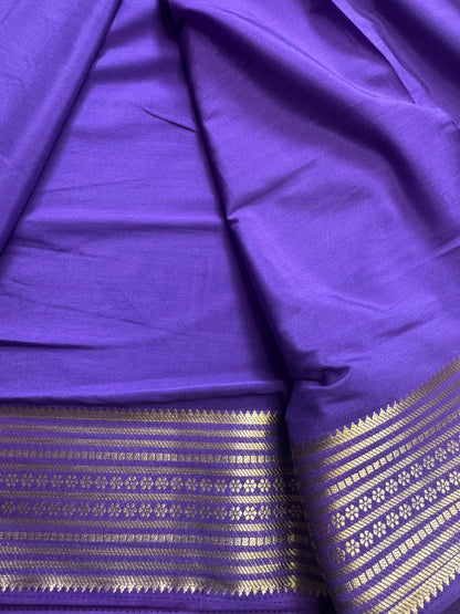 Purple Semi Mysore Crepe Silk