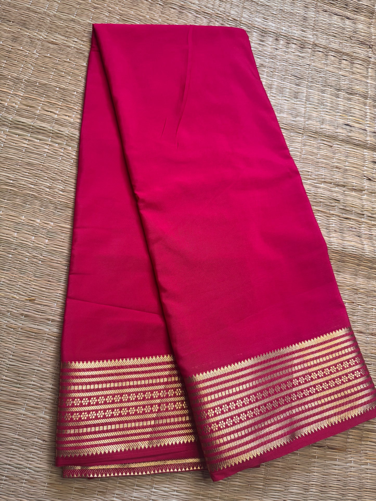 Rani Pink Semi Mysore Crepe Silk