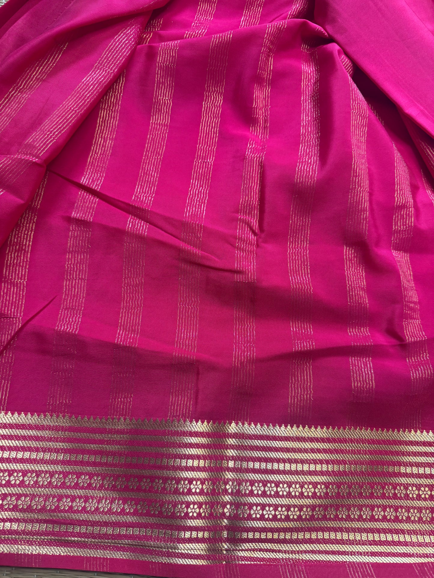 Rani Pink Semi Mysore Crepe Silk