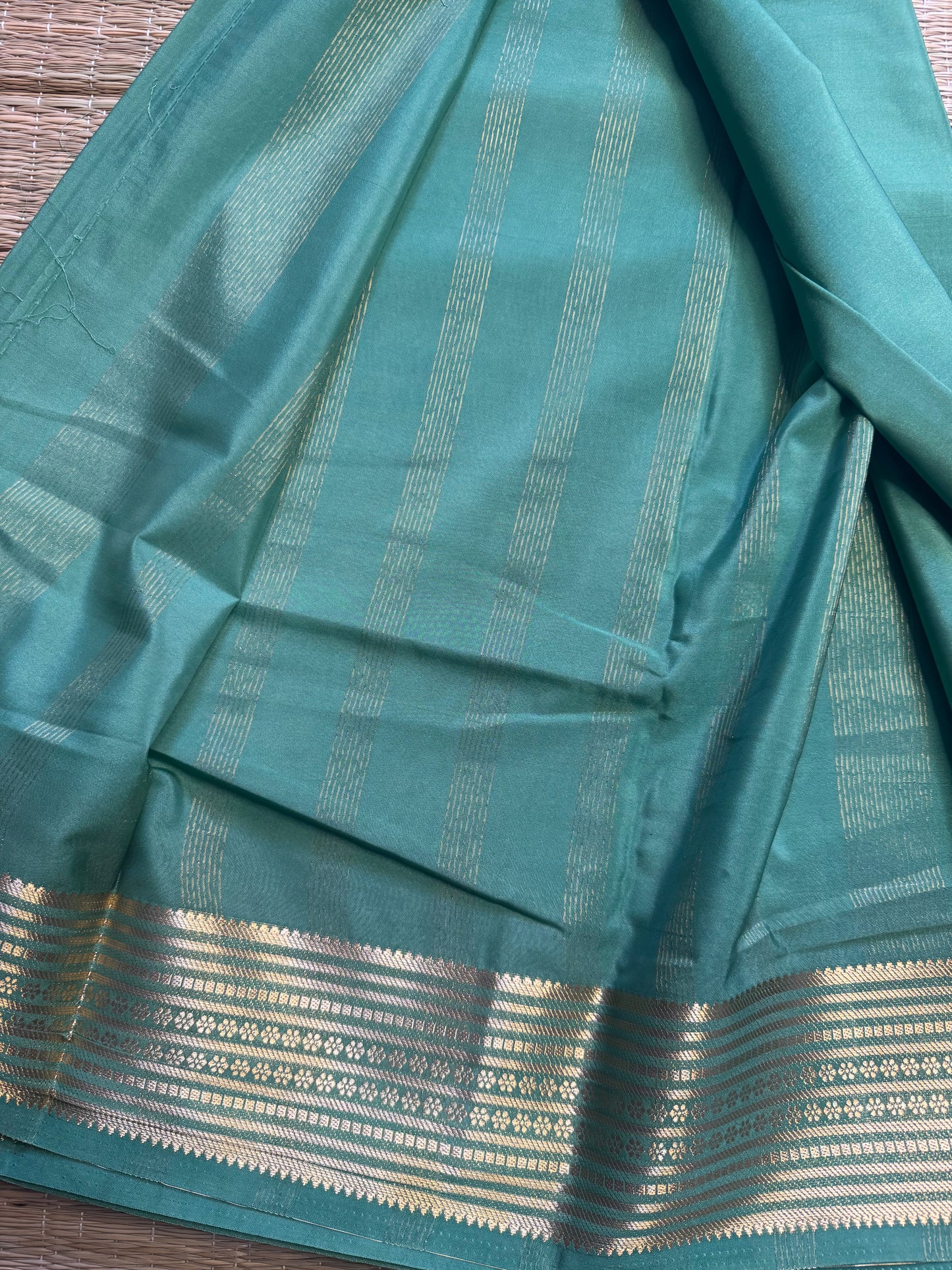 Pastel green Semi Mysore Crepe Silk