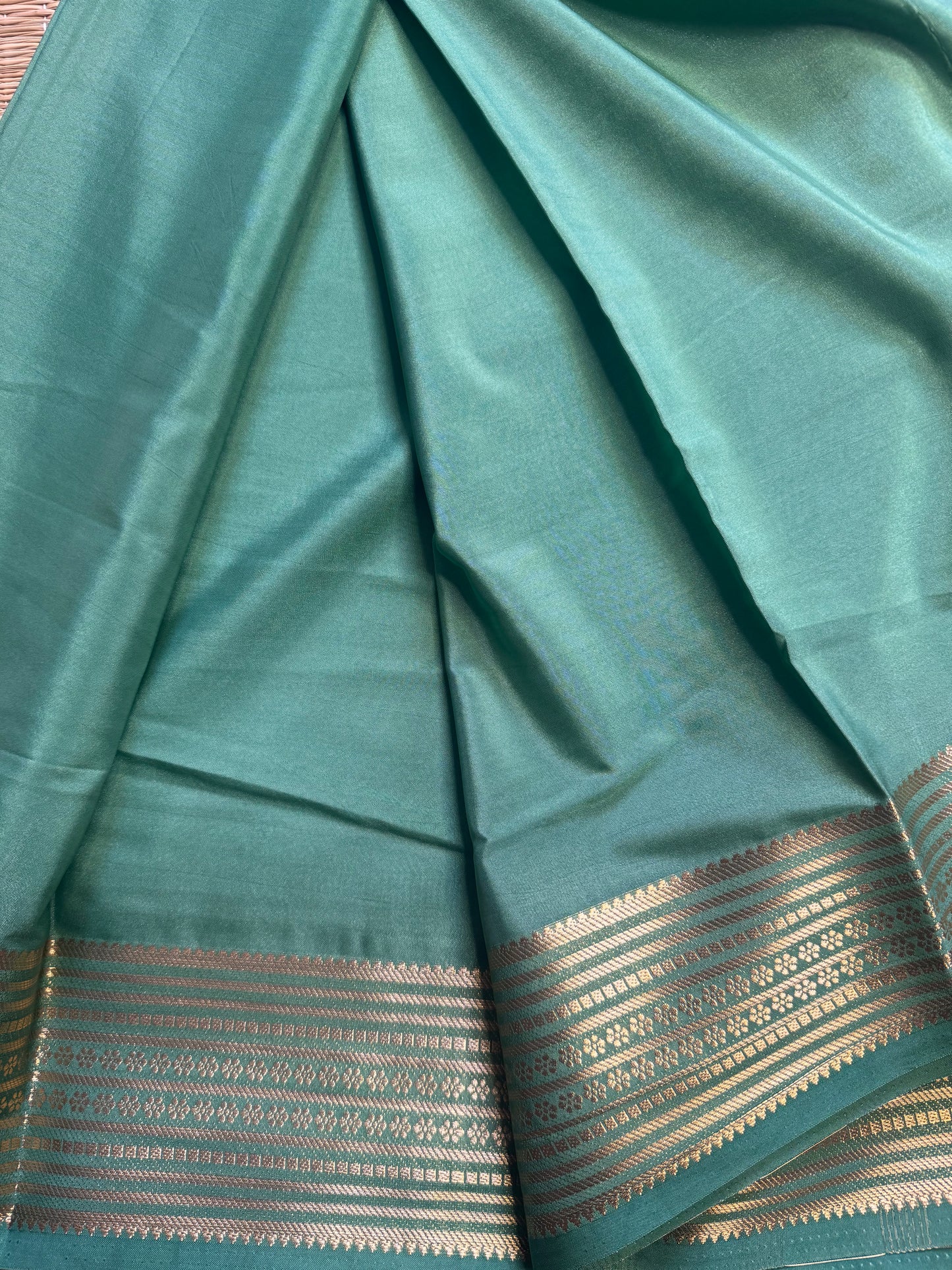 Pastel green Semi Mysore Crepe Silk