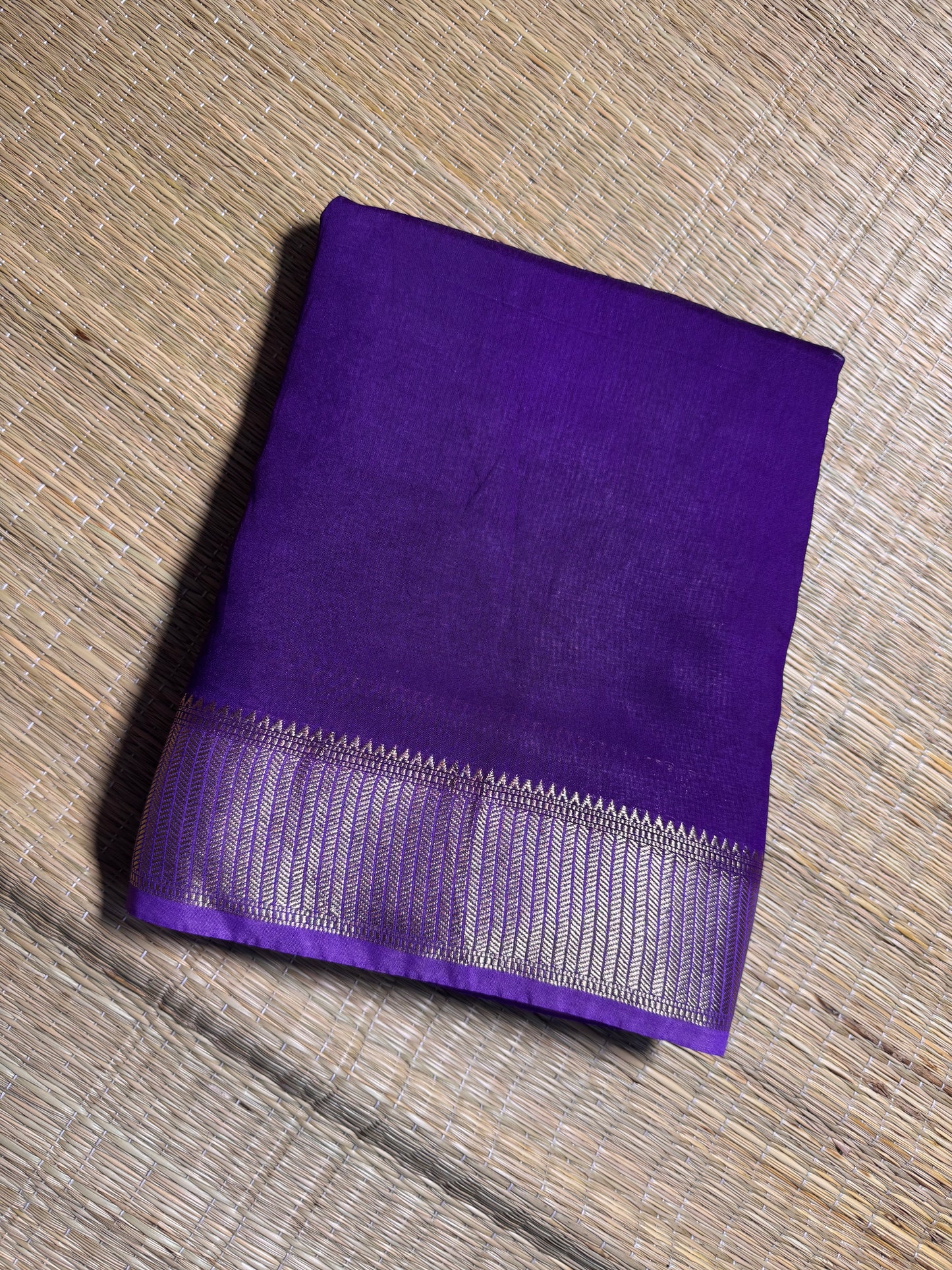 Purple Soft Cotton with Zari Border