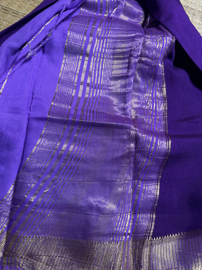 Purple Soft Cotton with Zari Border