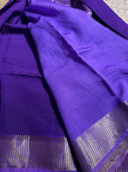 Purple Soft Cotton with Zari Border