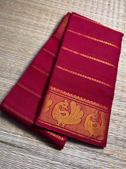 Red Kolam Pure Cotton Saree