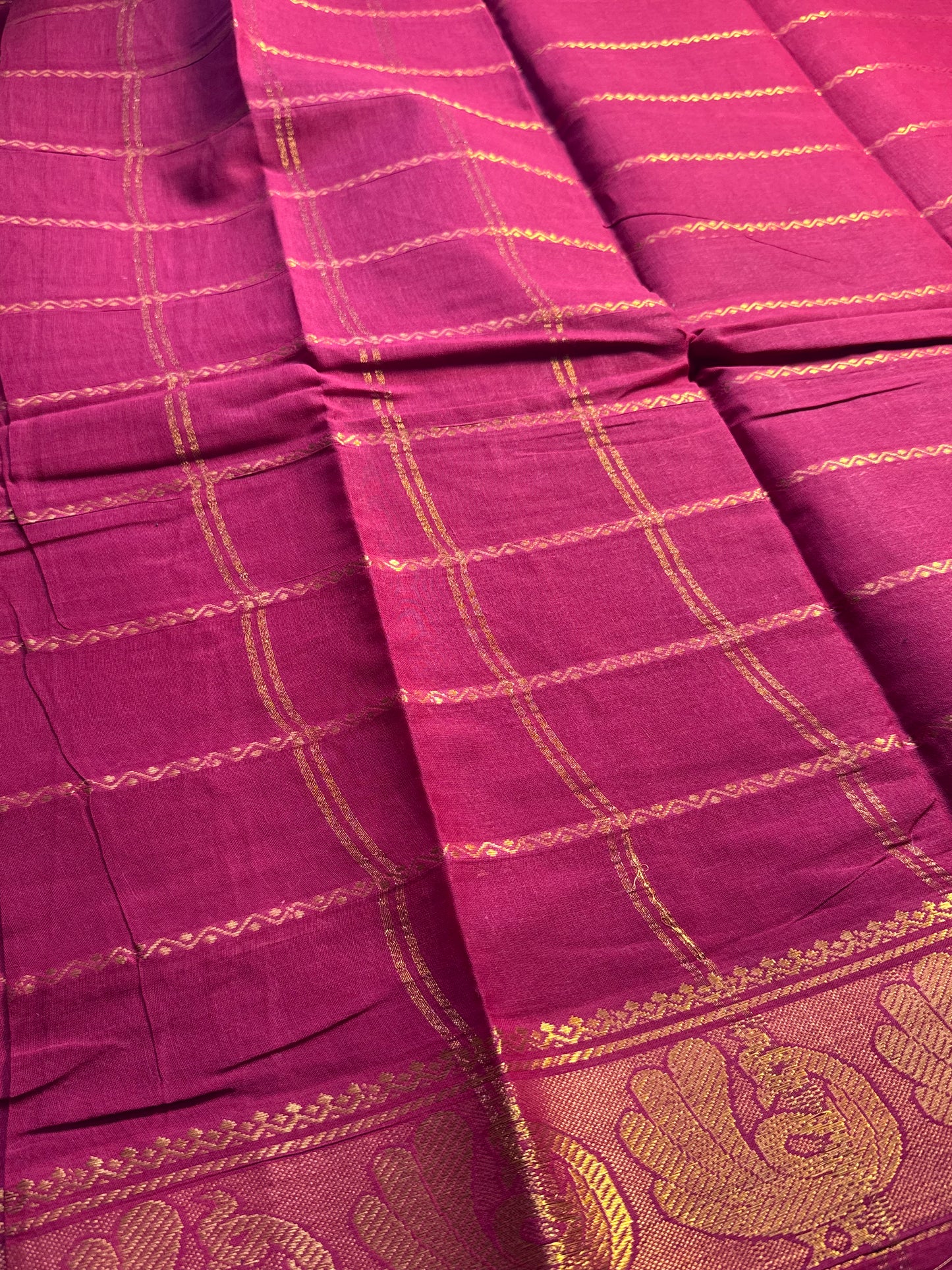 Red Kolam Pure Cotton Saree