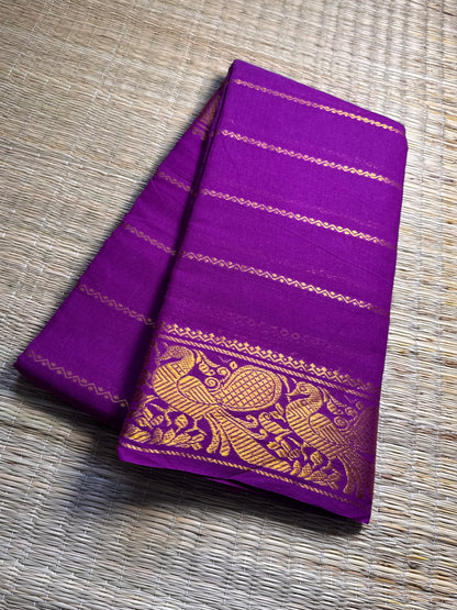 Magenta Pink Kolam Pure Cotton Saree