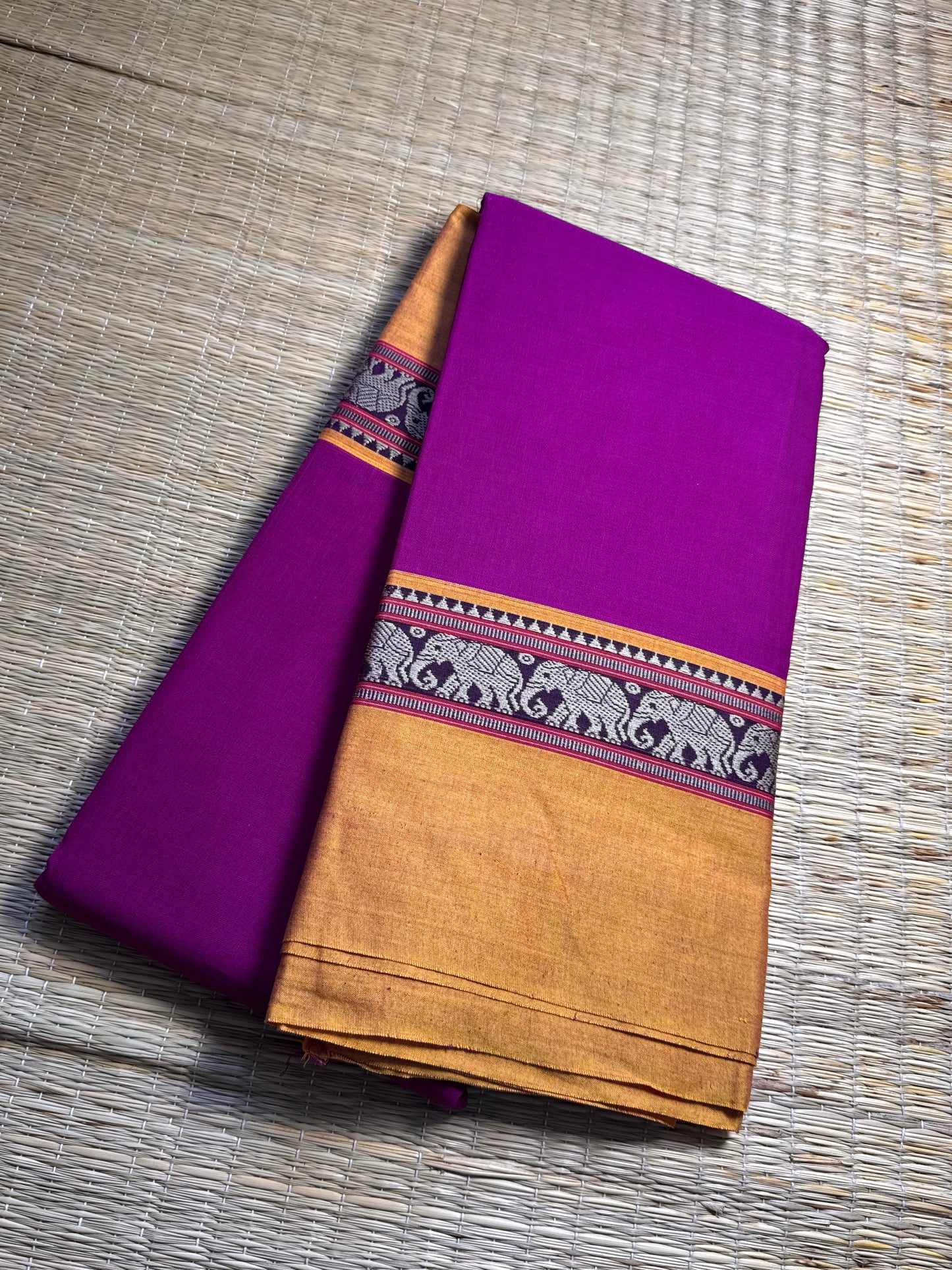 Purple Narayanpet Pure Cotton Saree