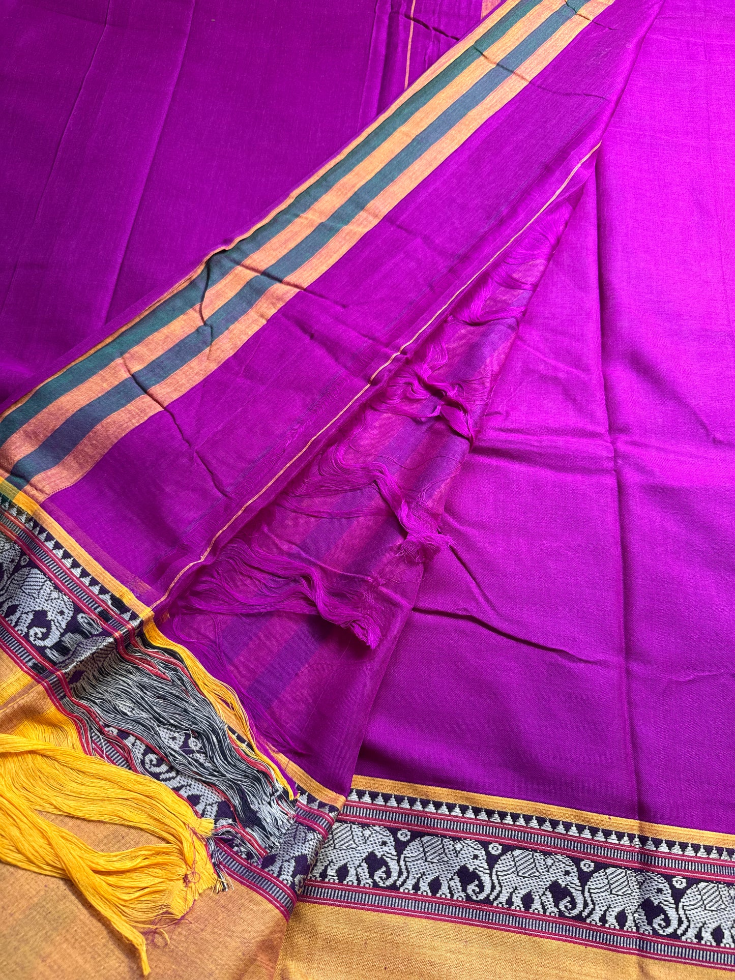 Purple Narayanpet Pure Cotton Saree