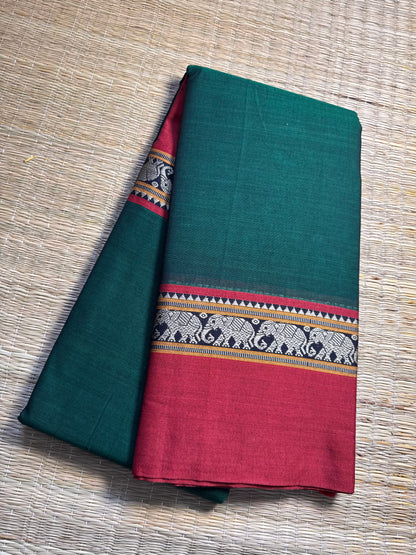 Green Narayanpet Pure Cotton Saree