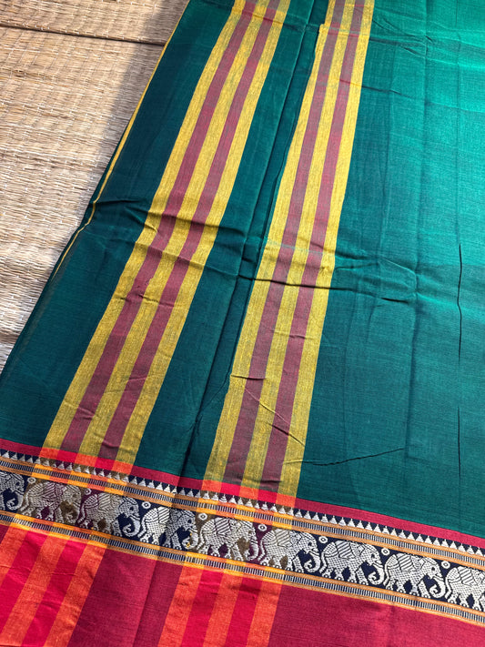 Green Narayanpet Pure Cotton Saree
