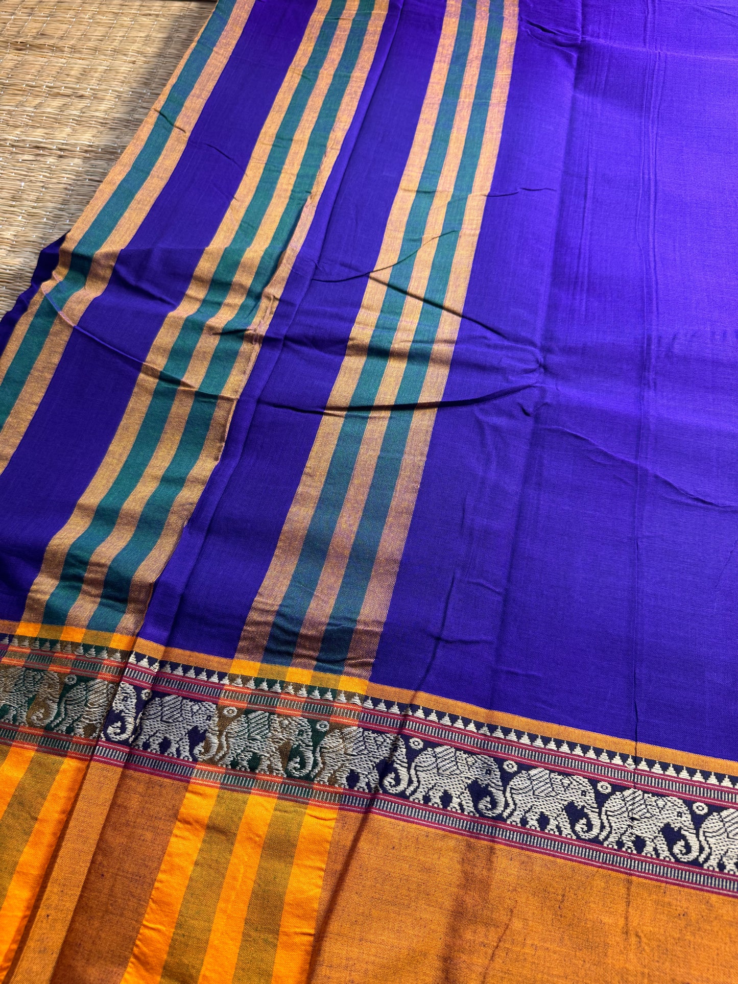 Royal Blue Narayanpet Pure Cotton Saree