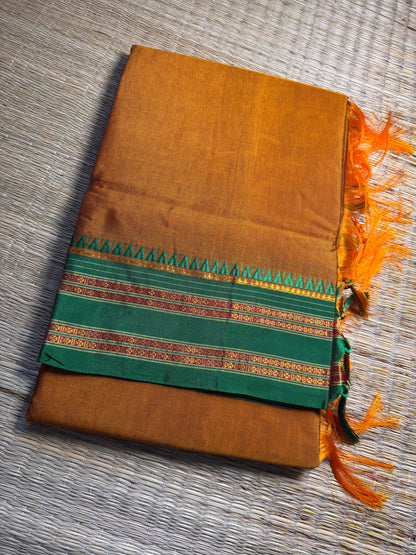 Yellow with Green Viscose ilkal Cotton Saree