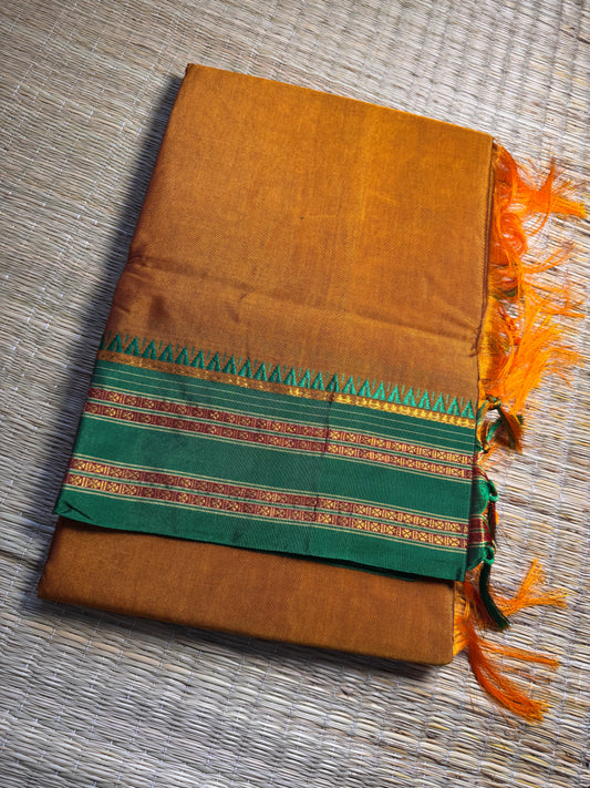 Yellow with Green Viscose ilkal Cotton Saree