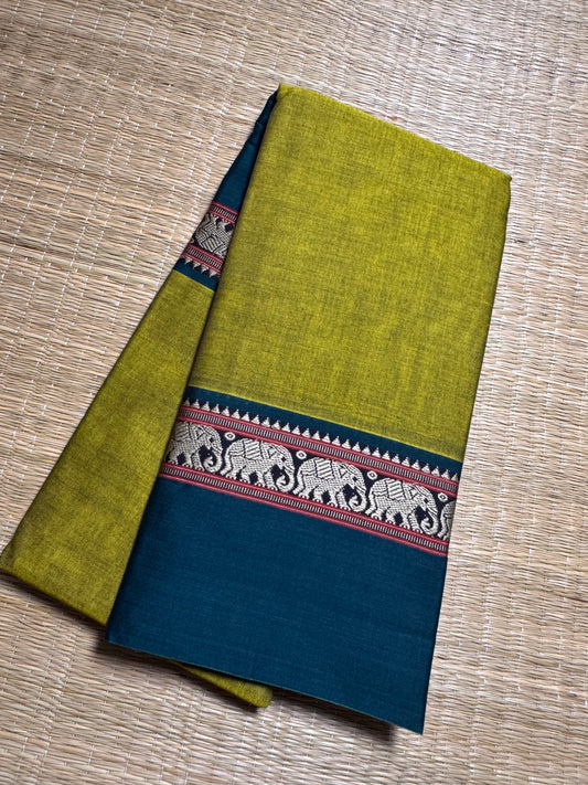 Mehandi Green Narayanpet Pure Cotton Saree