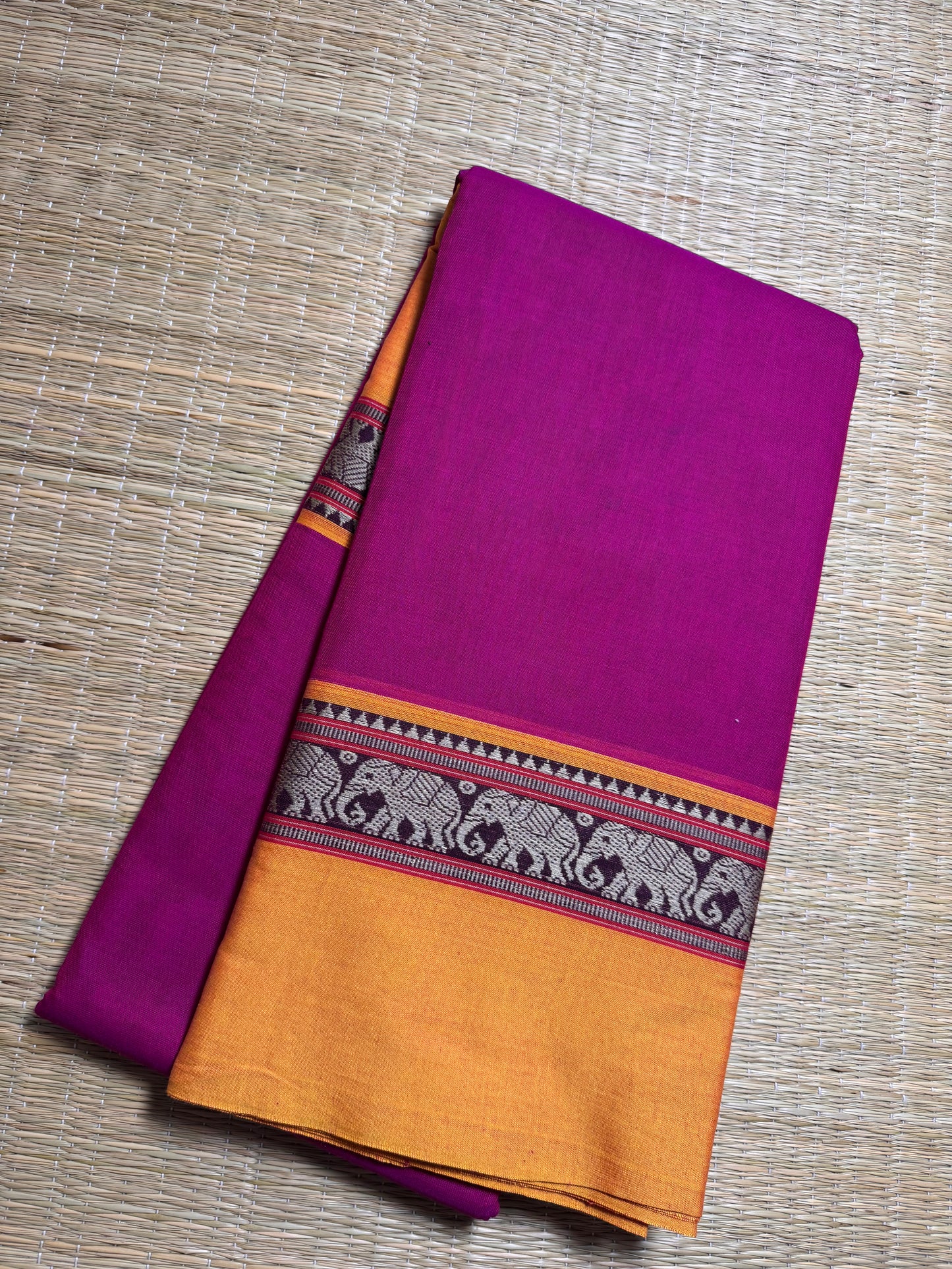 Dark Pink Narayanpet Pure Cotton Saree