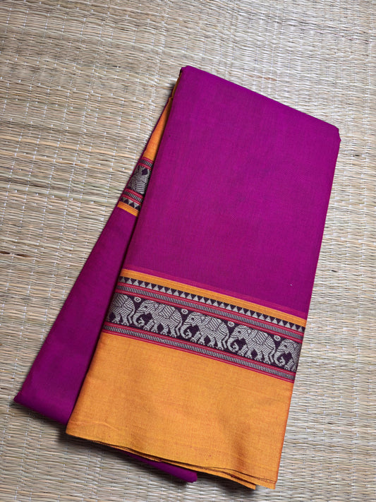 Dark Pink Narayanpet Pure Cotton Saree