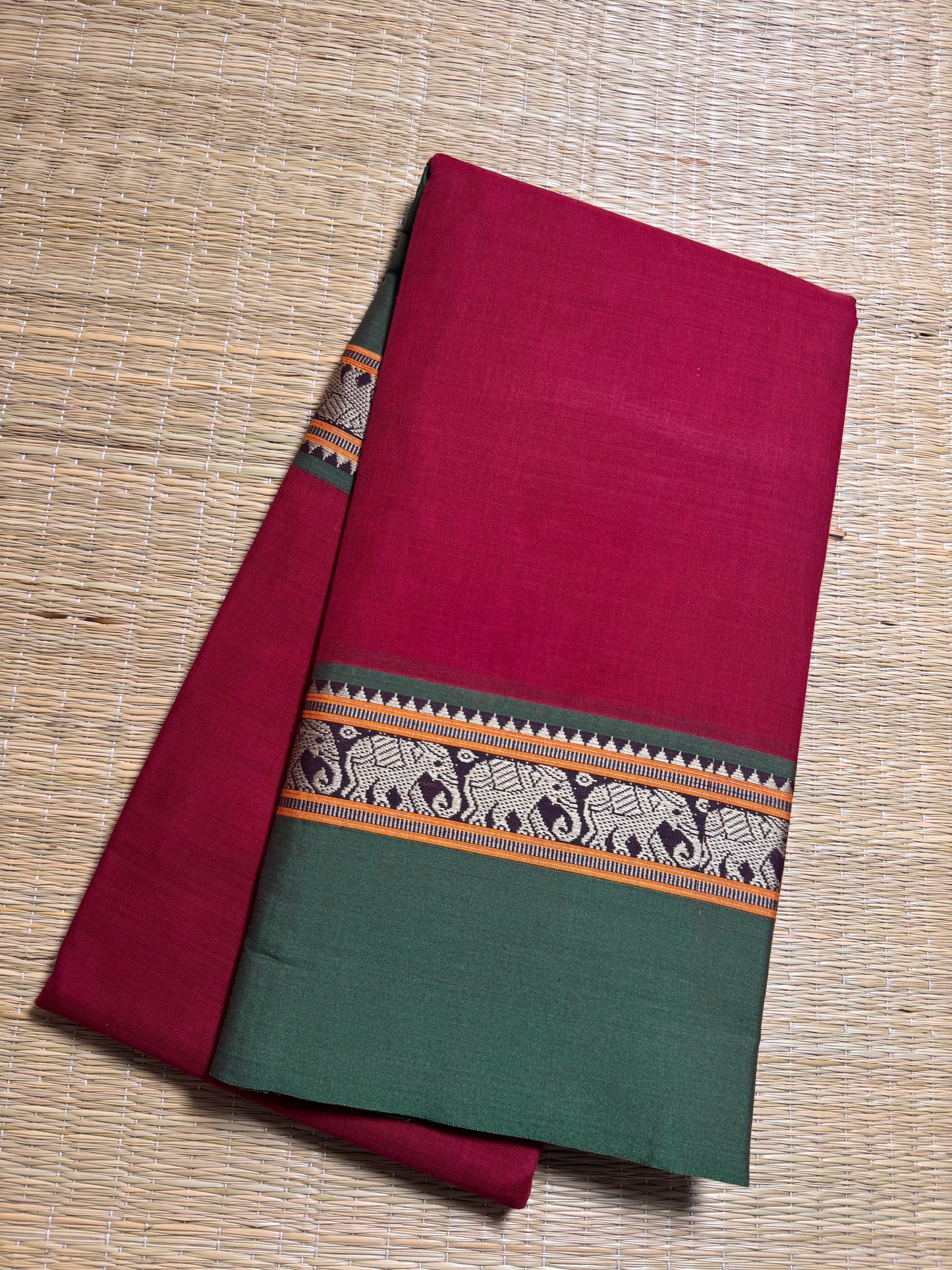 Maroon Narayanpet Pure Cotton Saree