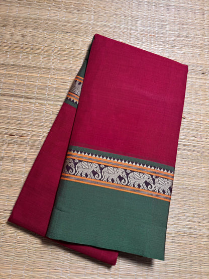 Maroon Narayanpet Pure Cotton Saree