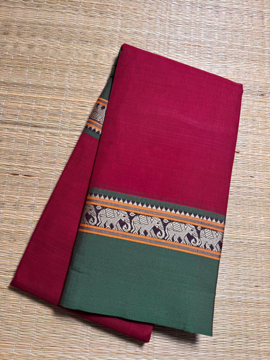 Maroon Narayanpet Pure Cotton Saree