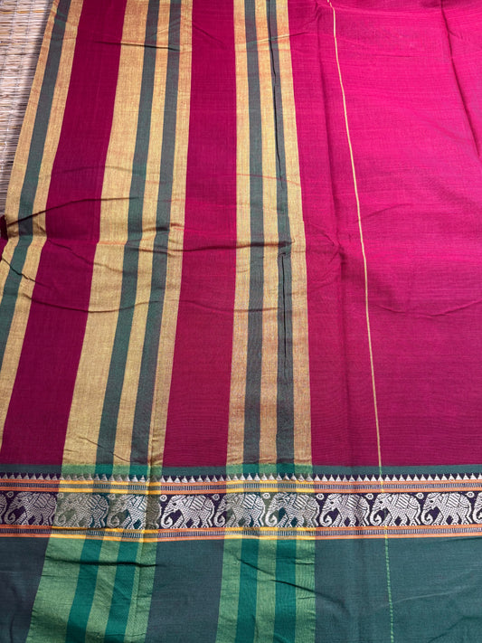 Maroon Narayanpet Pure Cotton Saree