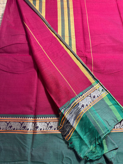 Maroon Narayanpet Pure Cotton Saree