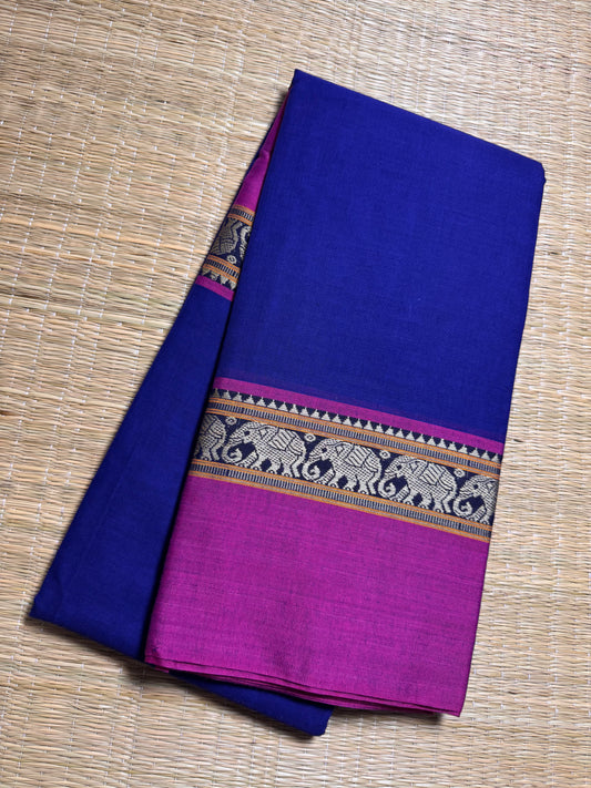 Blue Narayanpet Pure Cotton Saree