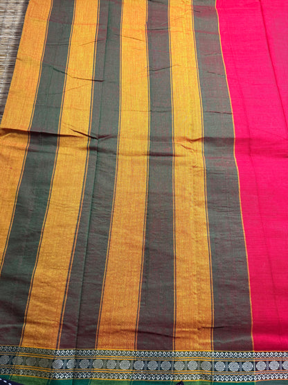 Red Pure Cotton Saree (Small Border)
