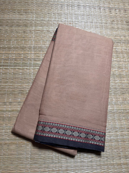 Cream Pure Cotton Saree (Small border)