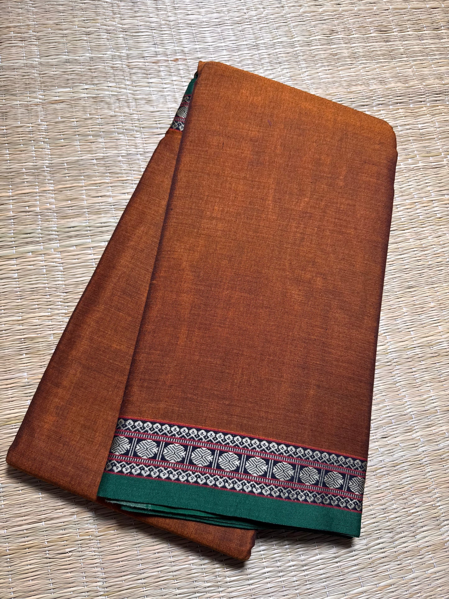 Brown Pure Cotton Saree (Small border)