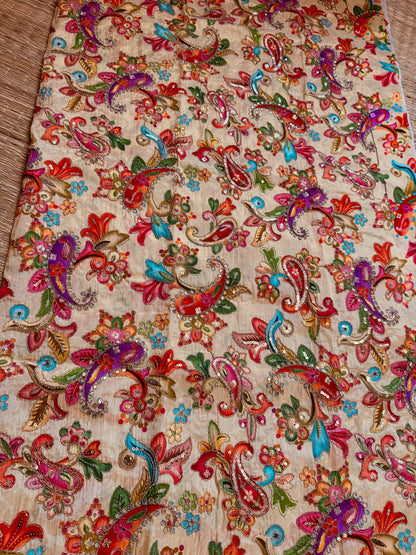 Gold kalamkari Crepe Blouse Piece/Material