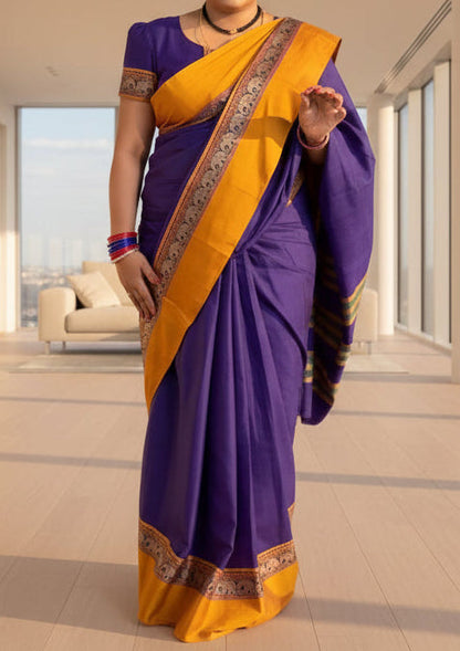 Royal Blue Narayanpet Pure Cotton Saree