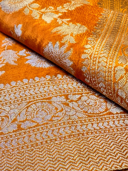 Yellow Jaal Pattern Soft Georgette