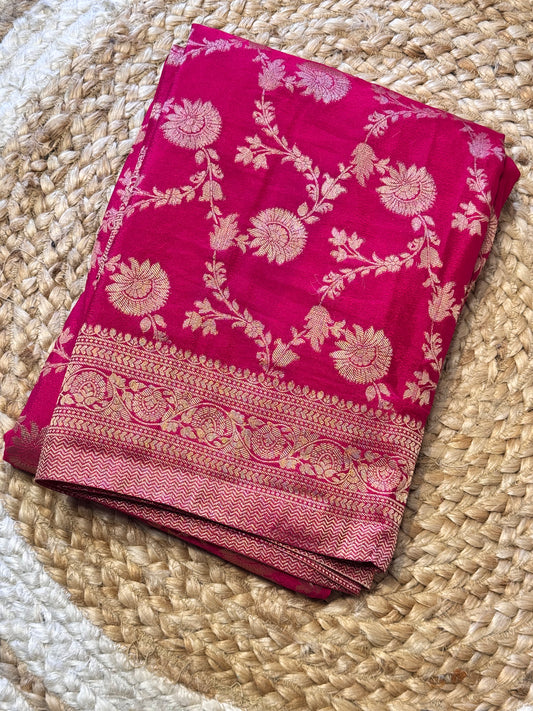 Rani Pink Jaal Pattern Soft Georgette