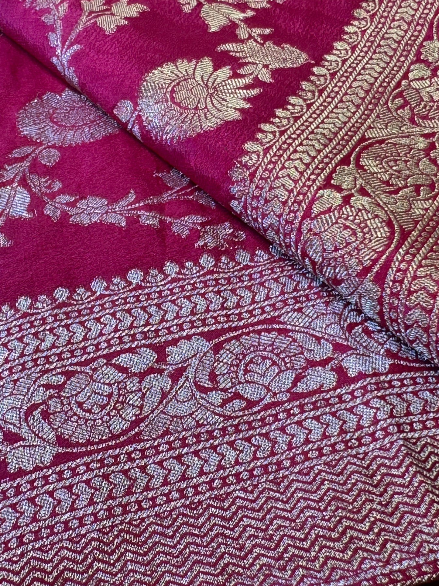 Rani Pink Jaal Pattern Soft Georgette