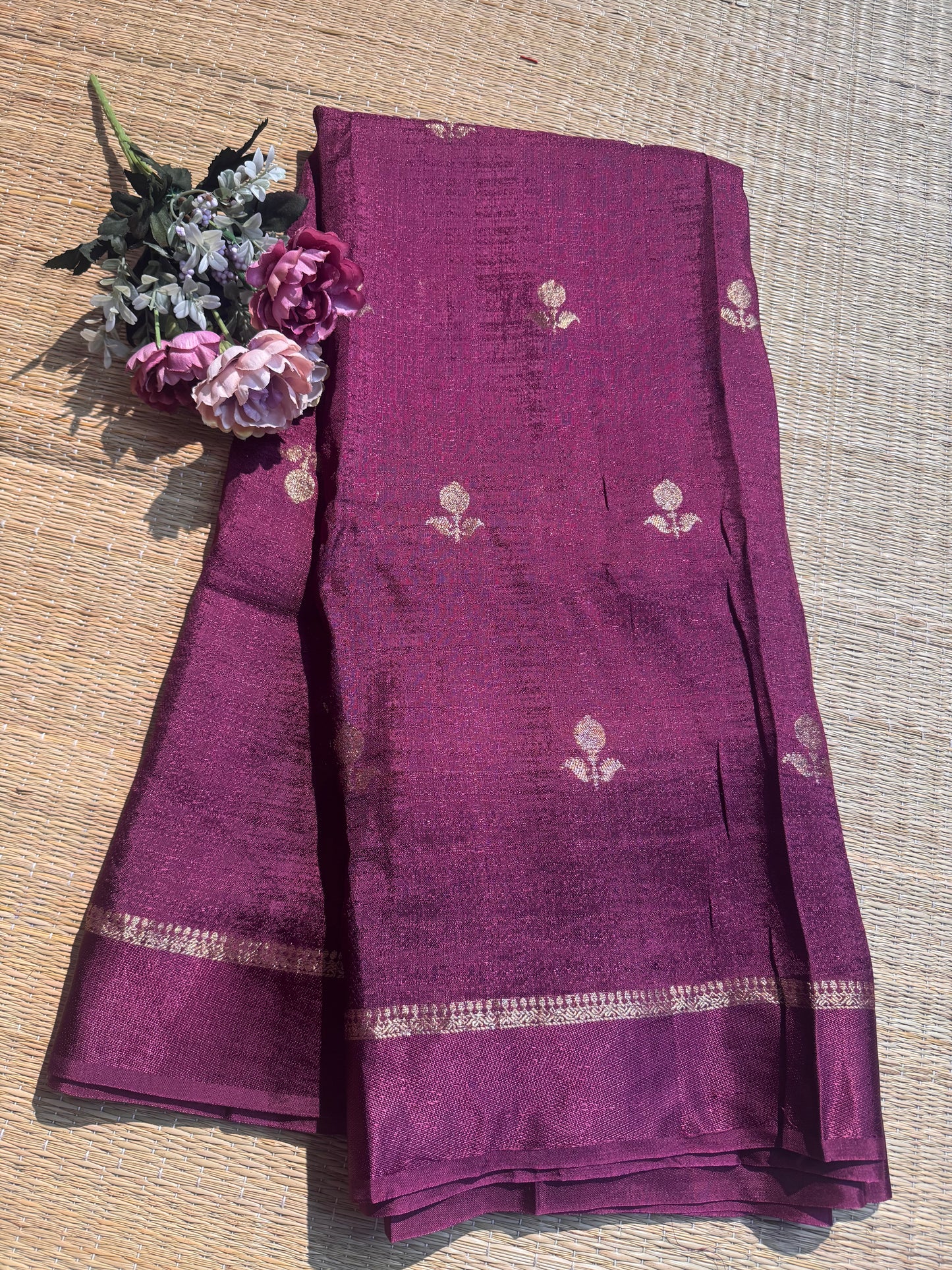 Purple Jute Viscose Saree