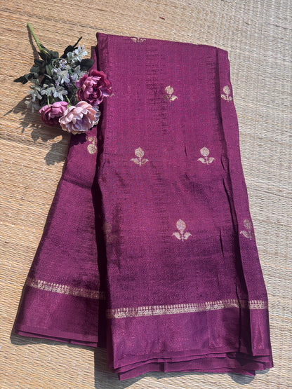 Purple Jute Viscose Saree