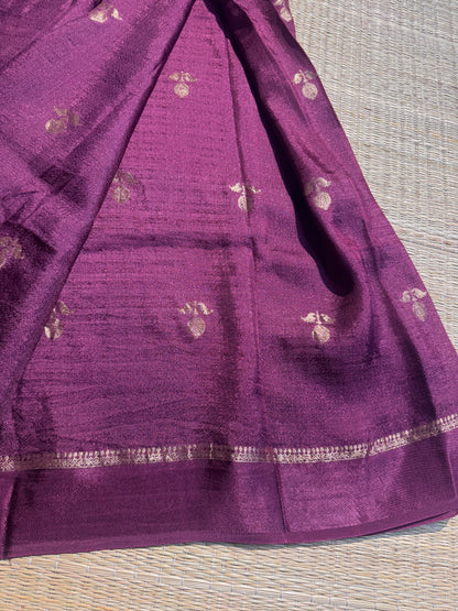 Purple Jute Viscose Saree