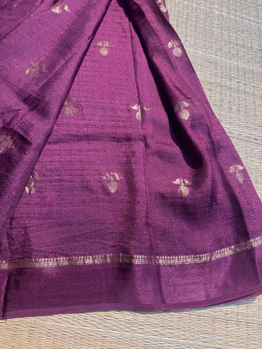 Purple Jute Viscose Saree